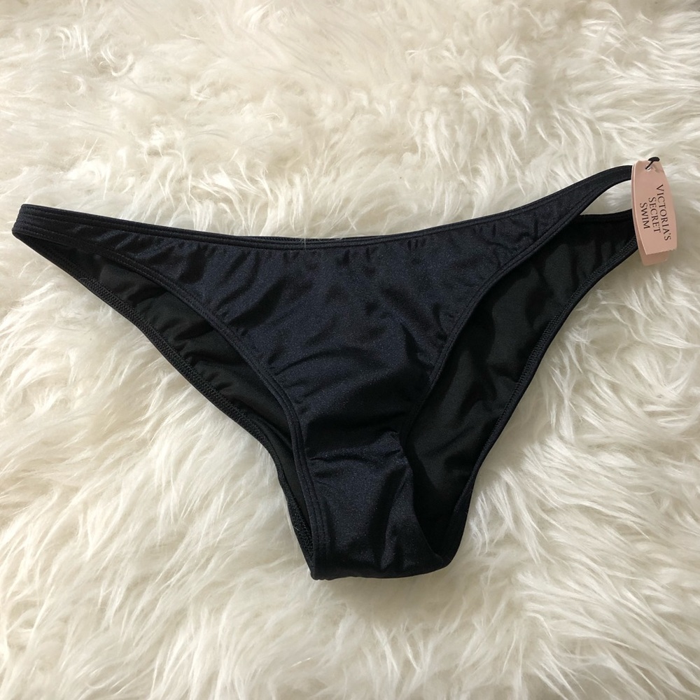NEW VS BLACK SEXY CHEEKY BIKINI BOTTOM BLACK SZ MED